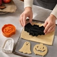 thumbnail image 3 of Halloween Baking Molds with Pumpkin Ghost Bat Design, Plastic Cookie Cutters for Student Baking, Holiday Party Set 3 Pcs, 3 of 5