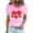 QRJ1-Valentine's Day-Pink, variant on VKOYWKM Womens Valentine Shirts Romantic Heart Graphic Tees Holiday Valentines Day Tops Short Sleeve Crew Neck Loose Fit Party T-Shirt