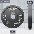 thumbnail image 3 of Synergee Standard Metal Weight Plates 25 lb Single. 2” Opening for Bodybuilding, Olympic & Power lifting workouts. Classic Old School Metal Weighted Plates., 3 of 7