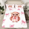 thumbnail image 2 of Erosebridal Bowknot Owl Sheet Set King, Princess Bow Bedding Sets King Size, 4 Pieces, 2 of 7