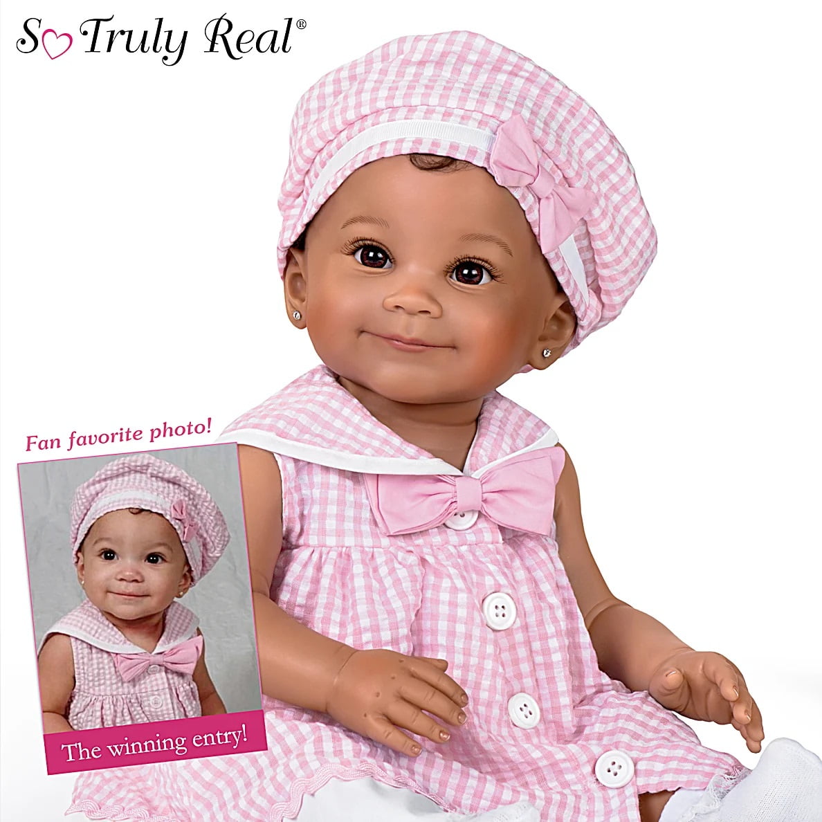 Ashton-Drake Galleries Bella Rose Baby Doll – Breathes, Coos, Heartbeat, 19" Lifelike Poseable Reborn Doll
