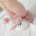thumbnail image 6 of Generic Slippers Toddler Girl Autumn And Winter Children Toddler Boys And Girls Non Slip Flat Socks Plush Warm Solid Color Cute Pig Shape(6-9 Months,Pink), 6 of 8