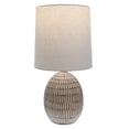 thumbnail image 6 of Simple Home 2-Pack Small Ceramic Table Lamps, Bohemian Carved Bedside Lamps with Beige Shades, 12.75", 6 of 8