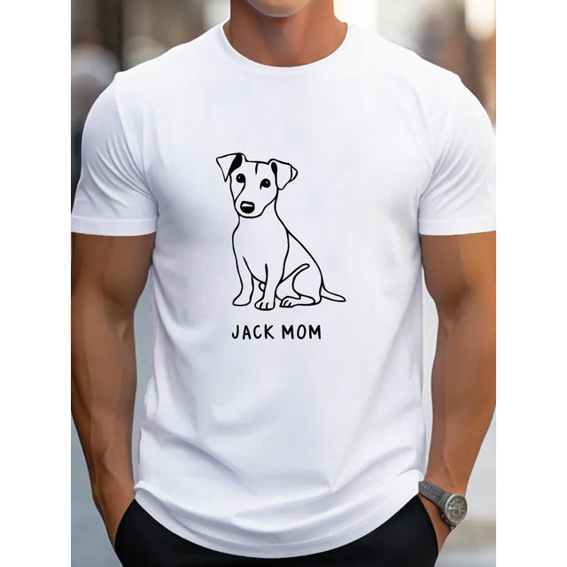 Camiseta gráfica Jack Mom para hombre - Manga corta informal, lavable a máquina - Moda de verano perfecta