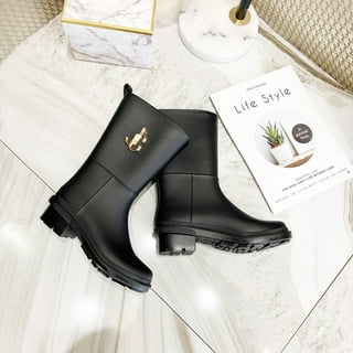Black rain boots walmart hot sale