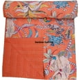 thumbnail image 2 of New Unique Monkey Floral Print Cotton Handmade Kantha Quilt Bohemain Decor Queen Size / King Size / Twin Size Bedspread Boho Coverlet Throw Blanket, 2 of 5