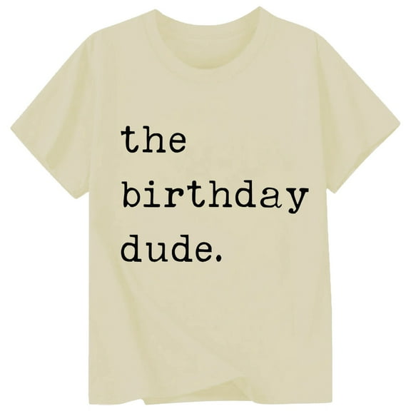 WOYY Toddler Boys Birthday T-Shirt Letter Print Short Sleeve Crew Neck T Shirt, Sizes 1-13