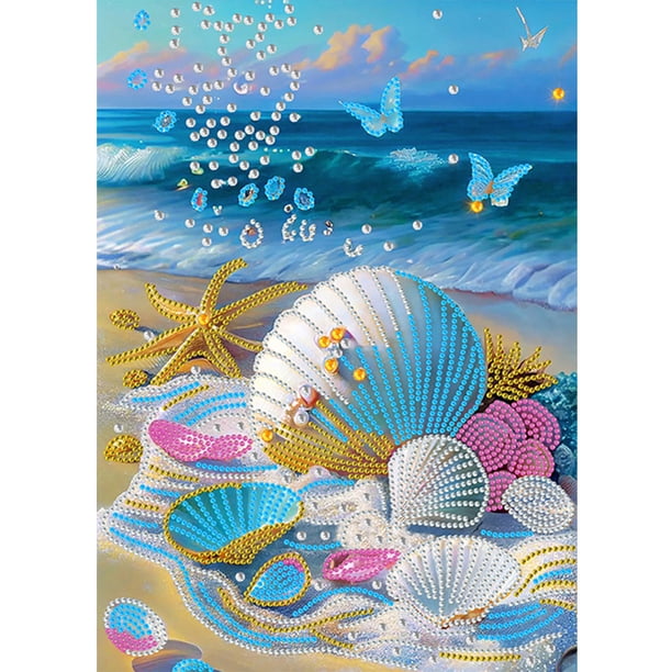 5D DIY Taladro Parcial Con Forma Especial Concha Playa (YXC474)