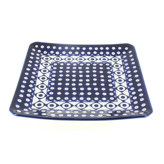 Blue Rose Polish Pottery Xandra Square Dinner Plate