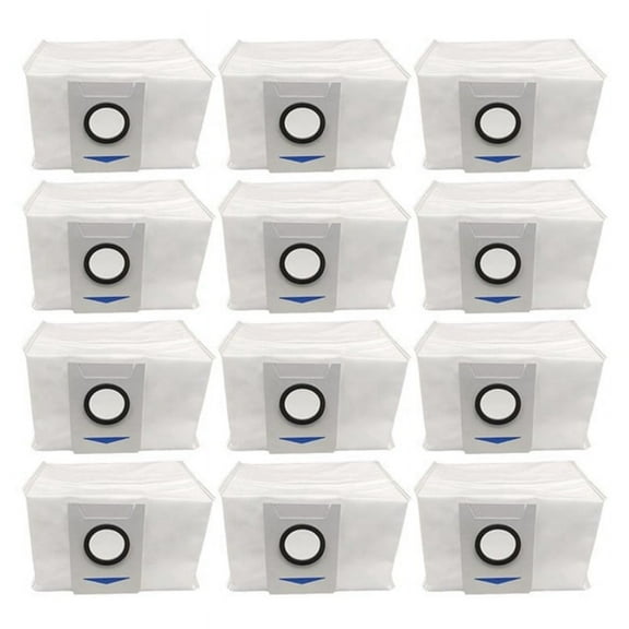 12 Pack Vacuum Dust Bags for X1 Omni Turbo Robot Vacuum Part,12 x vacuum bags,White