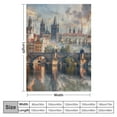 thumbnail image 4 of Orinice  Landscape Soft Flannel Fleece Throw Blanket, Pastoral View at Charles Bridge Spires of Prague Central Europe Gothic Buildings, Cozy Plush for Indoor and Outdoor Use, 50x60in, 4 of 6