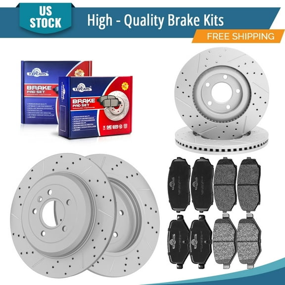 YXPCARS 12PCS Front Rear Brake Rotors Ceramic Brake Pads, Brake Kits for Ford Edge 2011-2014 All Models Lincoln MKX 2011-2015 All Models (54154, 54165, D1258, D1377）