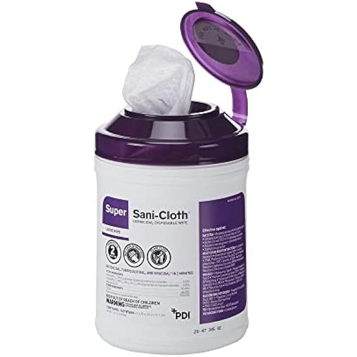 YANFEN Q55172 Super Sani Cloth Germicidal Disinfecting Wipes, Large 6" x 6-3/4", 160 Wipes (Case of 12 Canisters)