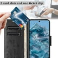 thumbnail image 4 of Feishell Slim Wallet Phone Case for Google Pixel 8,Butterfly & Floral Embossed PU Leather Anti-Scratch Shockproof Magnetic Clasp Flip Kickstand Credit Card Slots Phone Cover,Black, 4 of 9