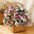 thumbnail image 6 of Artificial Tea Rose Peony Buds Bouquet, Dusty Rose Flowers, Artificial Peonies Flowers Fake Silk Peony Bouquet, Faux Camellia Flowers for Outdoor Wedding & Home Vase Decor 1Pcs, 6 of 9