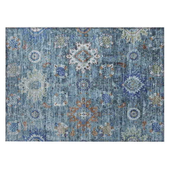 Dalyn Rugs Machine Washable Indoor/Outdoor Chantille Blue 1'8" x 2'6" Rug
