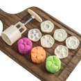 thumbnail image 1 of Sello de galletas, sellos de molde para pastel de luna, prensa de galletas, Festival de mediados de otoño, decoración artesanal, molde cortador de pasteles (50g, 6 sellos), 1 of 5