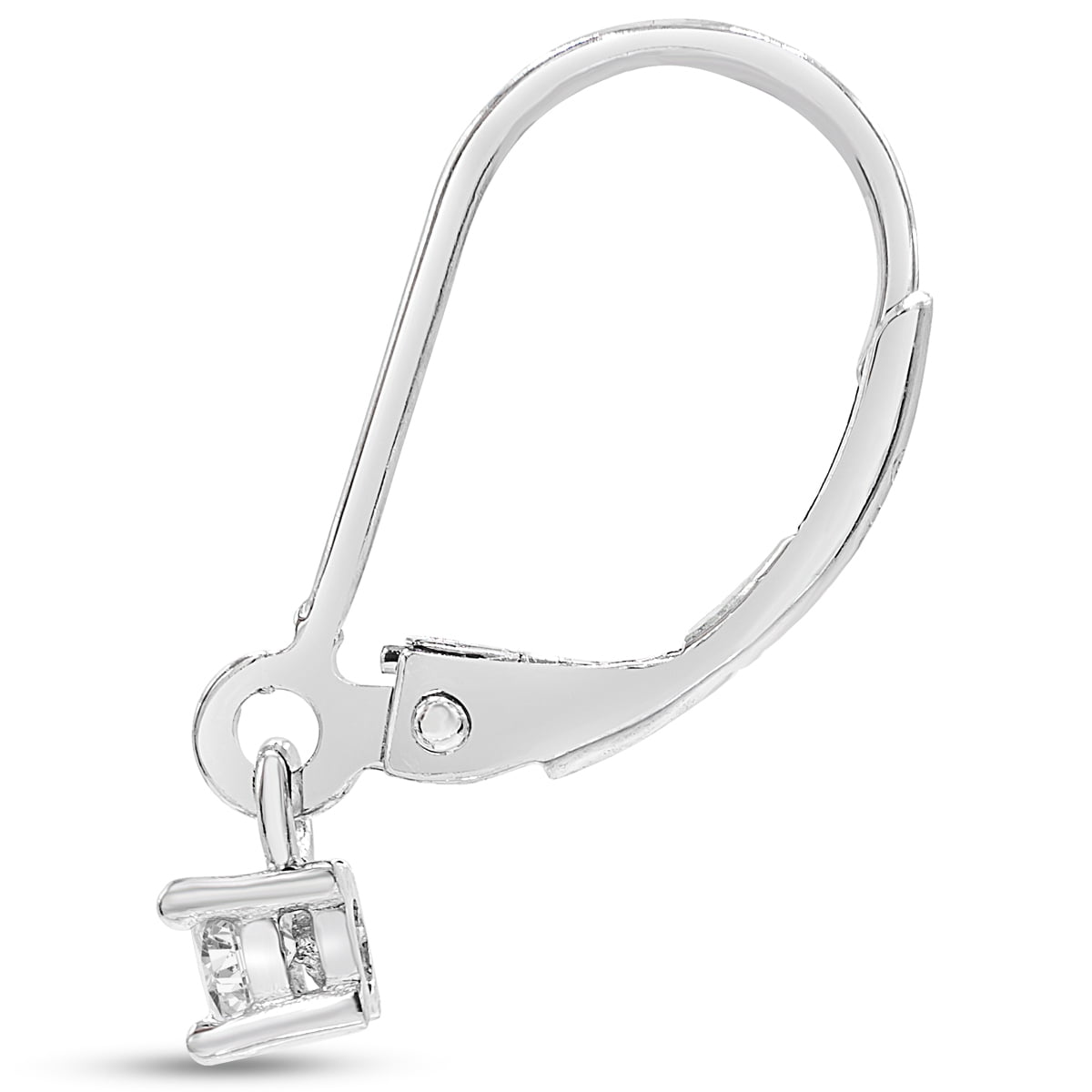 SuperJeweler 1/5 Carat Diamond Leverback Earrings In Sterling Silver, 1/2 Inch For Women