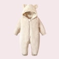 thumbnail image 4 of XUNKUSGA Newborn Baby Bear Romper Winter Warm Fleece Toddler Romper Soft Cozy Hooded Romper Jumpsuit Classic Solid Color Baby Winter Clothes,3-6 Months, 4 of 4
