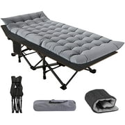 Slsy XL Folding Camping Cots with 3.3 inch 2 Sided Mattress,75* 28 Sleeping Cot Guest Bed,Portable for Adults,Folding Bed Cot with Carry Bag