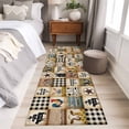thumbnail image 4 of 2'x6' Rug Runners for Hallways Kitchen, Animals Farmhouse Non Slip Entryway Beside Floor Carpet Runner, Vintage Farm Country Star Brown Plaid Laundry Room Bedroom Throw Rugs Mat for Family Pet, 4 of 8