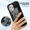 thumbnail image 5 of Allytechgroup Military-Grade Phone Case for Apple iPhone 16 Pro, Heavy Duty iPhone 16 Pro Cover with 360° Ring Kickstand, Shockproof TPU+PC Bumper, Raised Edges, Drop Protection, Black, 5 of 6