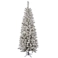 thumbnail image 1 of Vickerman 7.5' Flocked Pacific Artificial Christmas Tree, Multi-Colored LED Lights - Snow Covered Faux Tree - Seasonal Indoor Home Decor, 1 of 4