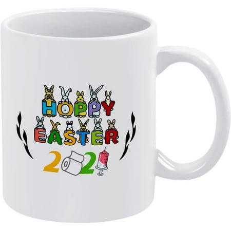 

Funny Coffee Mug Happy Easter 2021 Novelty Cup Great Gift Idea Ceramic Mug White Tea Cup Christmas Mug for Women Men 11 Ounces Tea or Coffee Cup