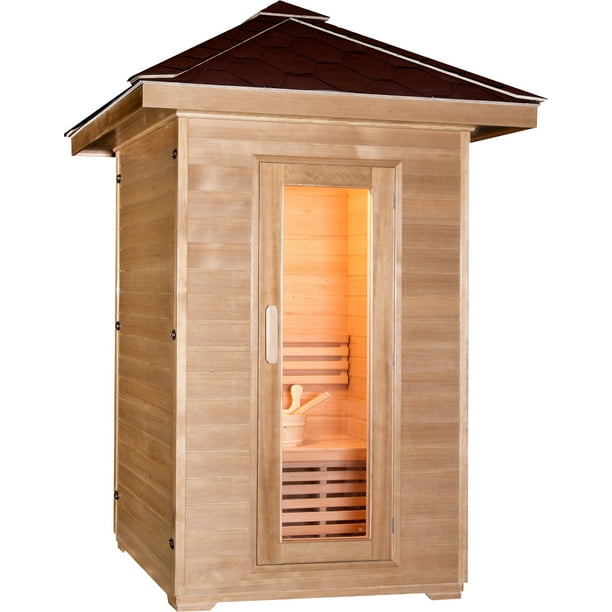 2 PERSON STEAM WET DRY SAUNA OUTDOOR 200+ Degrees Hemlock Stove Rocks