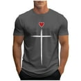 thumbnail image 3 of UVEASISHA Tshirts for Men Funny Novelty 3D Graphic Tees Short Sleeve Religious Faith T-Shirts Gift for Religious Believers Dark Gray L, 3 of 6