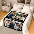 thumbnail image 5 of Custom Blanket with Photos Text Customized Blanket Personalized Flannel Throw Blankets for Adult Kid Birthday Christmas Fathers Mothers Valentines Day Customized Gift Blankets, 5 of 5