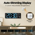 thumbnail image 4 of TOYOOSKY 16" Large Digital Wall Clock with 8 RGB Led Display & Remote Control, 4 of 8