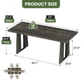 thumbnail image 6 of Uforic 63" Wood Dining Table for 4-6 Person, Farmhouse Rectangle Dining Table withHeavy Duty Leg, Kitchen Table for Gathering, Kitchen, Dining Living Room, Gray, 6 of 8