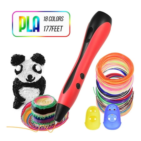 3D Pen with PLA Filament Refills LCD Screen Professional 3D Drawing Printing Pen Extruding Speed Temperature Control Perfect Gift for Kids Adults DIY Arts and Crafts Tool, Compatible with PLA ABS