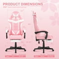 Soontrans Pink Gaming Chair Office Chair with Footrest, High Back