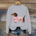 thumbnail image 4 of Jindong Women's Dog Ribbon Breast Cancer Awareness Print Sweatshirt, 4 of 5