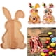 thumbnail image 2 of Bandejas para servir con forma de conejo de granja Bandejas de madera para embutidos con forma de conejo para Pascua o primavera, 2 of 8