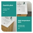 thumbnail image 5 of 24"X18" White Rectangular Single Vanity Top with 3 Faucet Hole and Overflow(Sink Only),White Ceramic Bath Faucets Bathroom Vanities, 5 of 9