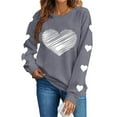 thumbnail image 2 of Vetsdori Pullover Sweatshirts for Women Valentine Tops Valentine's Days, Love Heart Casual Womens Sweatshirts Crew Neck, 2 of 4