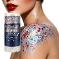 thumbnail image 3 of SDOHIG Red White and Blue Body Glitter Stick,Waterproof Holographic Glitter Gel for Face Hair & Body,Long-Lasting Patriotic Makeup for 4th of July Festivals & Parties,Blue Tone (Style A), 3 of 8