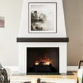 thumbnail image 2 of Modern Ember Modern Rustic 60 Inch Wood Mantel Shelf in Charcoal Black Stowe, Sand Groove Pattern, 2 of 8