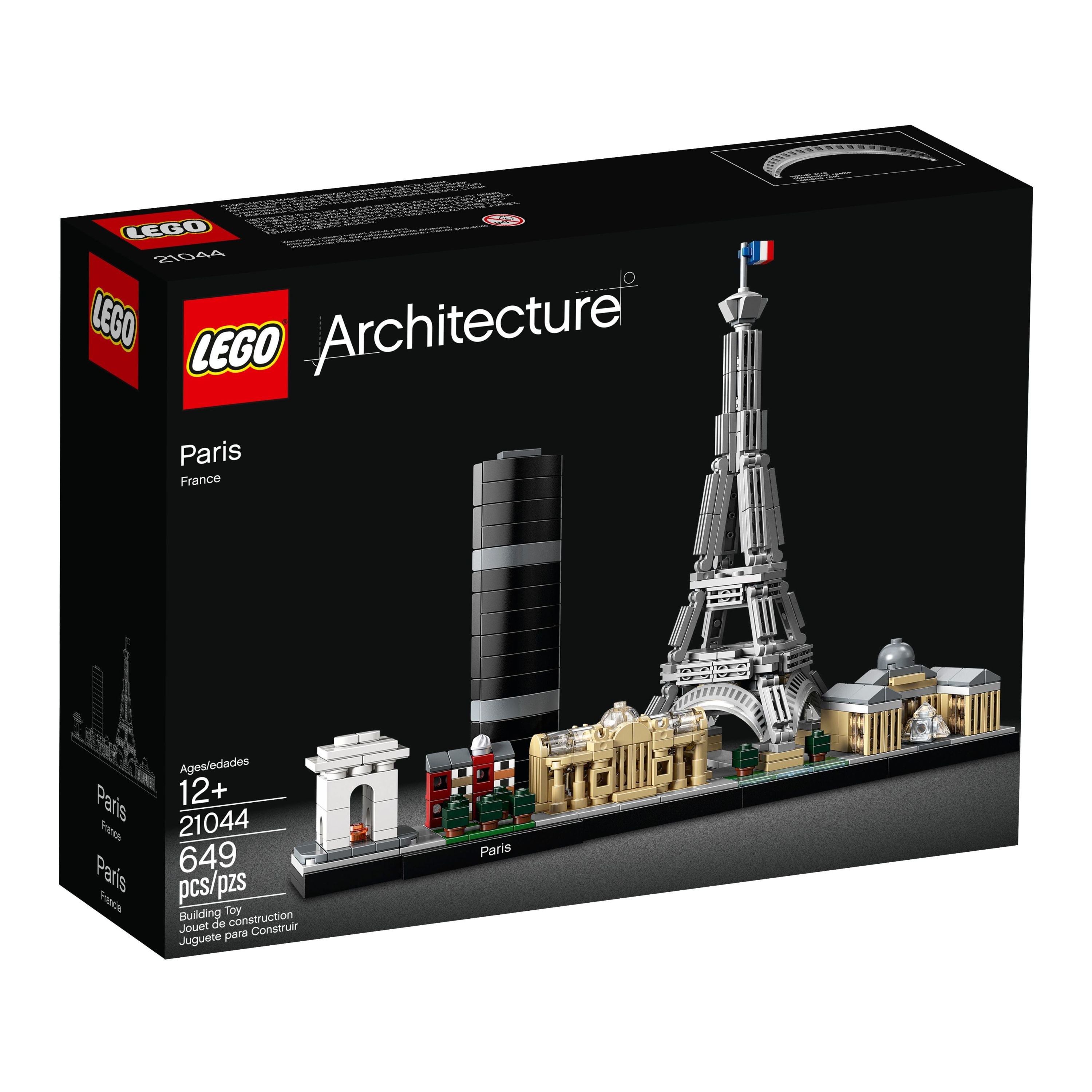 LEGO Architecture Paris Skyline 21044 Collectible Model Building Kit with Eiffel Tower and The Louvre, Skyline Collection -