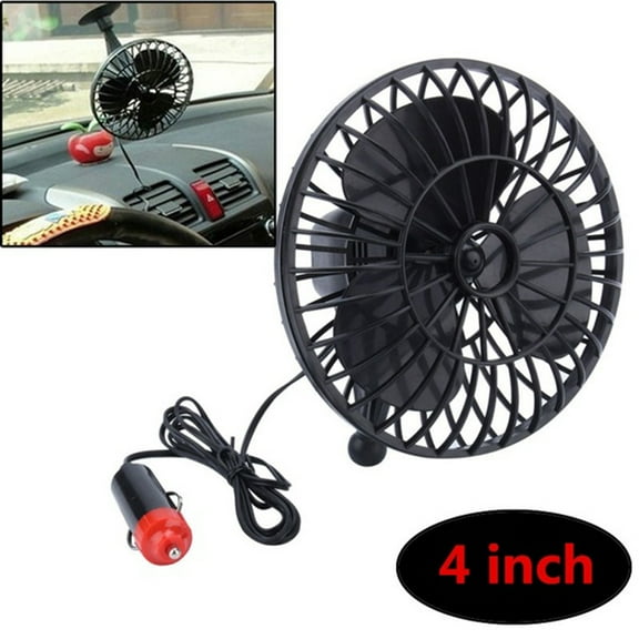 Grofry 12V Mini Car Truck Vehicle Cooling Summer Air Fan Cooler with Suction Cup Black