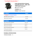 thumbnail image 2 of Fender Mounted Starter Solenoid - Compatible with 1977 - 1980, 1982 - 1985 Lincoln Continental 1978 1979 1983 1984, 2 of 2