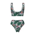 thumbnail image 6 of Rocae Tropical Leaves for Bikini Set for Women Two Piece Sexy High Swimsuits Split Crossover Bikini X-Large, 6 of 9