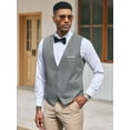 thumbnail image 5 of HAOMEILI Men's Suit Vest Business Formal Dress Waistcoat Vest with 3 Pockets for Suit or Tuxedo, 5 of 8