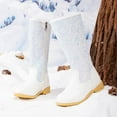 thumbnail image 6 of TOWED22 Girls Knee-High Fashion Boot Side Zipper and Buckle Strap Riding Boots(White,2.5), 6 of 9
