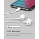 thumbnail image 2 of PALOVUE Lightning Headphones Earphones Earbuds Compatible iPhone 14 13 12 11 Pro Max iPhone X XS Max XR iPhone 8 Plus iPhone 7 Plus MFi Certified with Microphone Controller SweetFlow White, 2 of 5