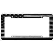 Graphics and More Rustic Subdued American Flag Wood Grain Design License Plate Tag Frame