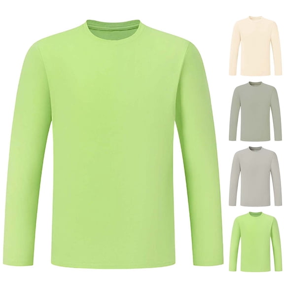 Mens Slim Fit Shirt Long Sleeve Quick Dry Athletic Workout Gym T-Shirt SPF Running Top Sport Undershirt Base Layer Big and Tall Size 4XL Silver